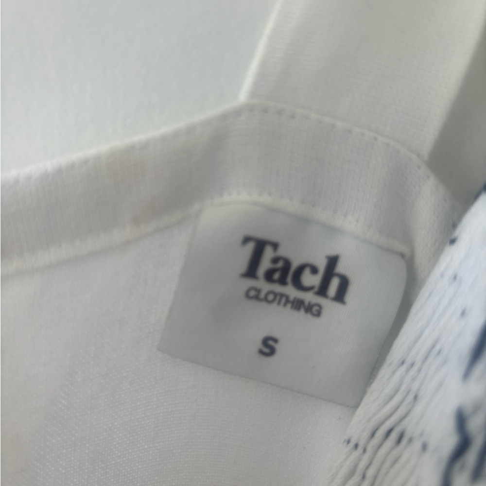TACH White hand embroidered Smocked Midi Dress with Floral Accents S linen - Picture 6 of 7
